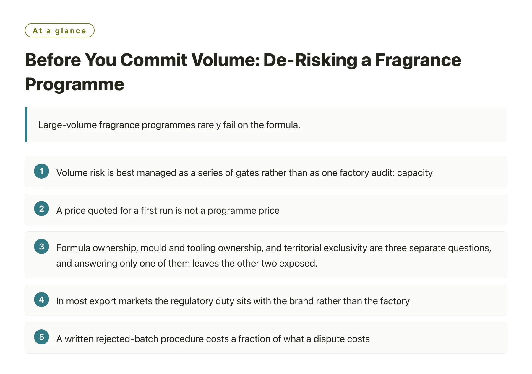 Before You Commit Volume: De-Risking a Fragrance Programme——全文要点速览